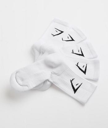 Accessories Ponožky Gymshark Crew 5pk Bílé | CZ 2046YXF